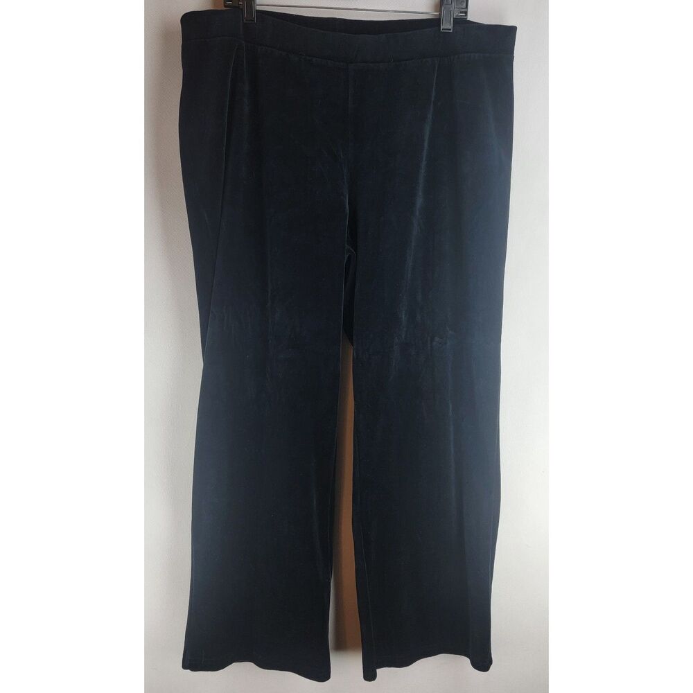 Lauren Ralph Lauren Womens Size 3X Black Velour Cotton Poly Blend Leggings Pants